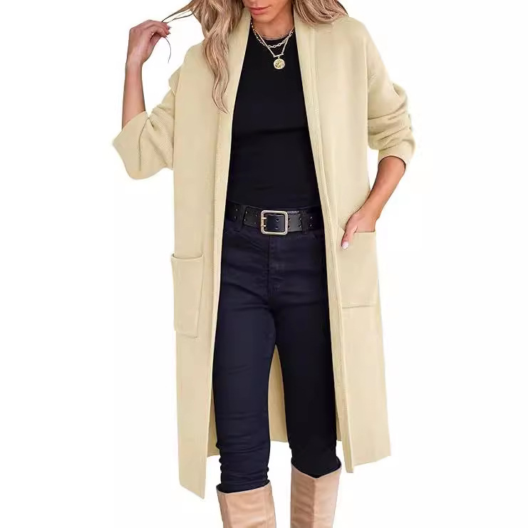 Women's Long Open-Front Cardigan Sweater Coat