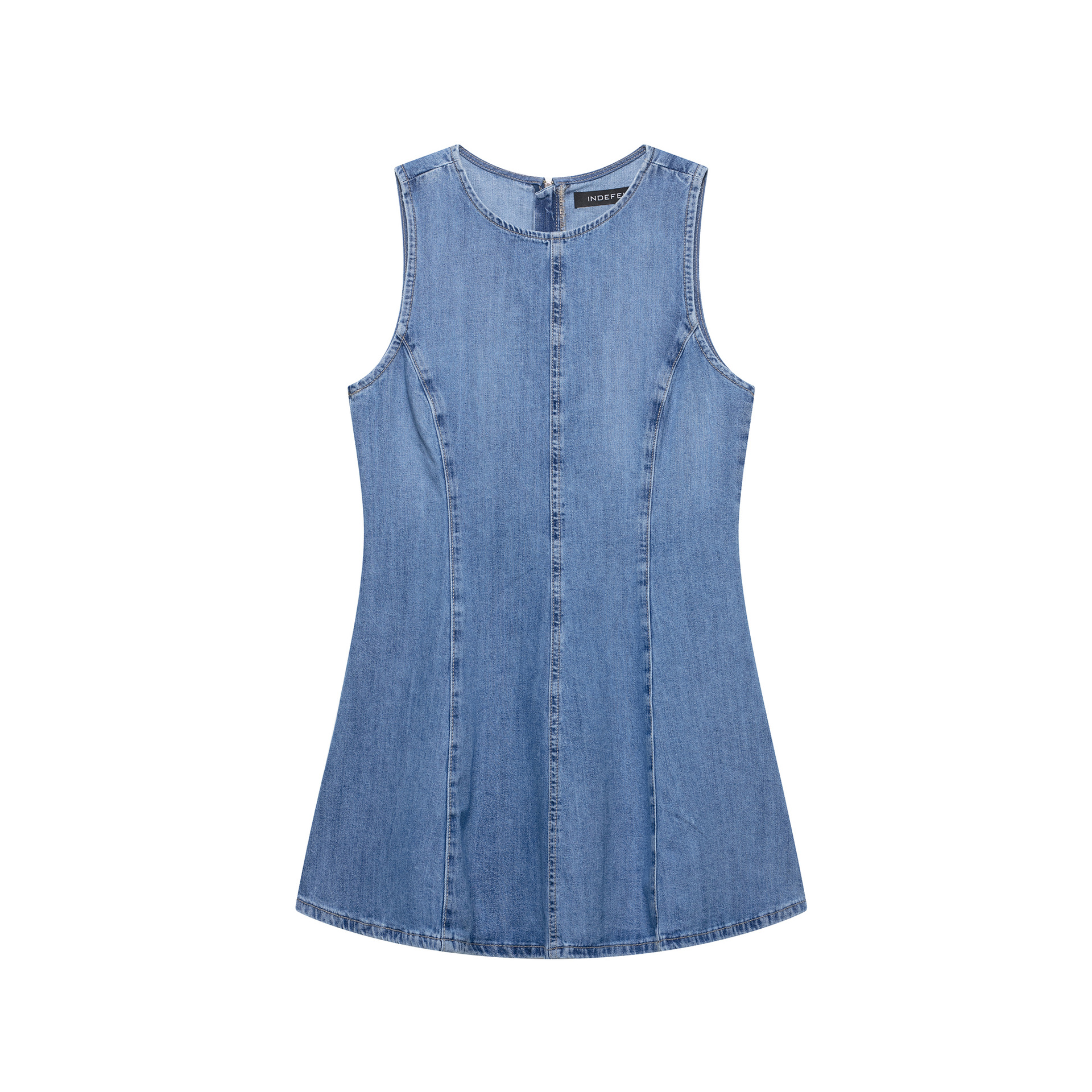 Women's Sleeveless Button-Front Striped Pleated Mini Dress