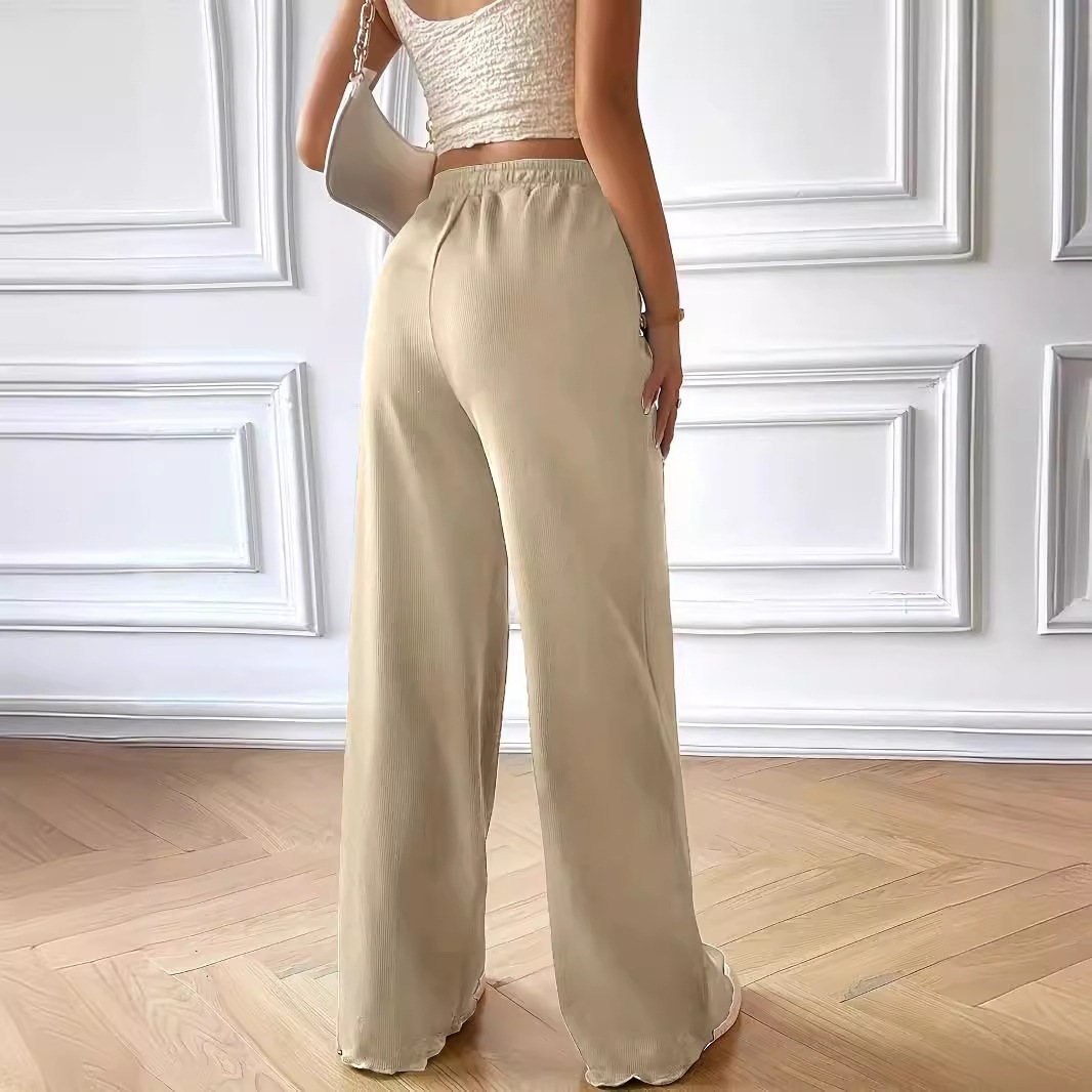 Women's Drapey Wide-Leg Pants Loose Casual Straight Fit