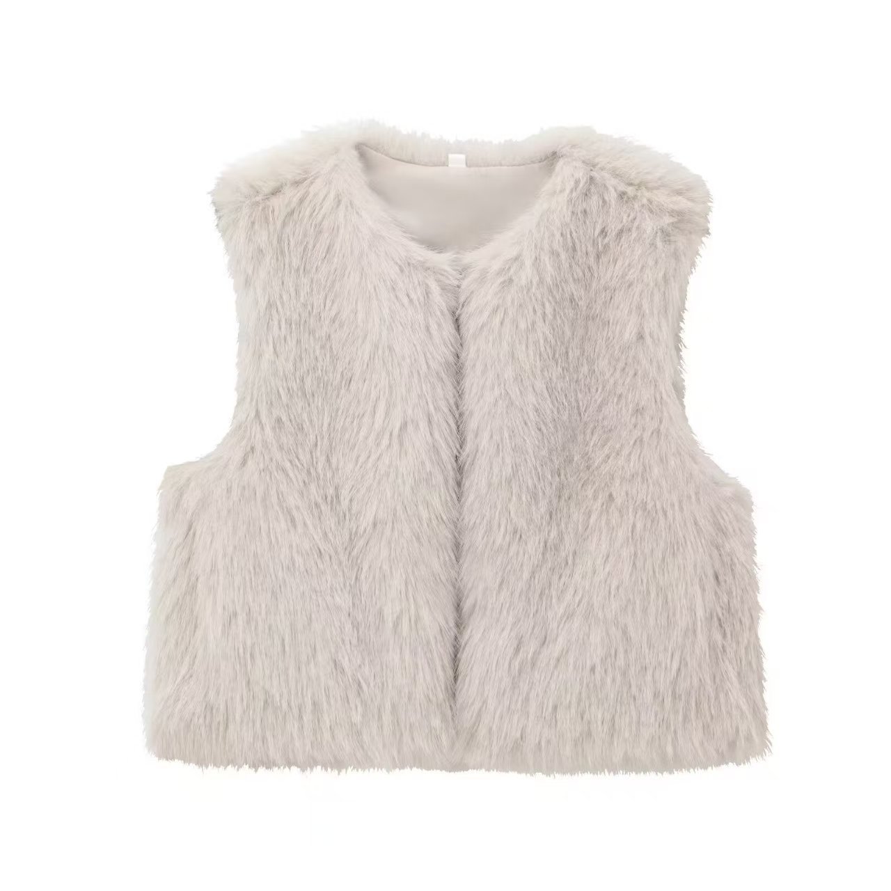Women's Faux Fur Sleeveless Vest Short Length Loose Fit