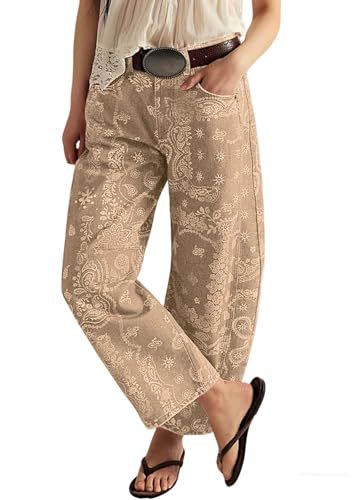 Women's Paisley Print Straight-Leg Casual Pants