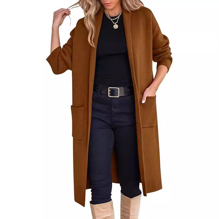 Women's Long Open-Front Cardigan Sweater Coat