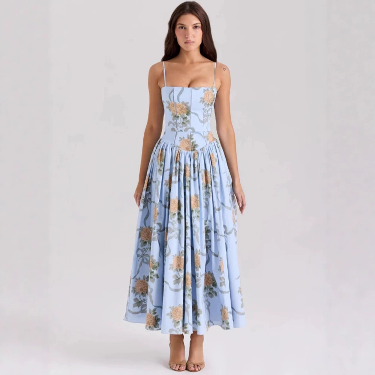Elegant Slimming Floral Cami Dress