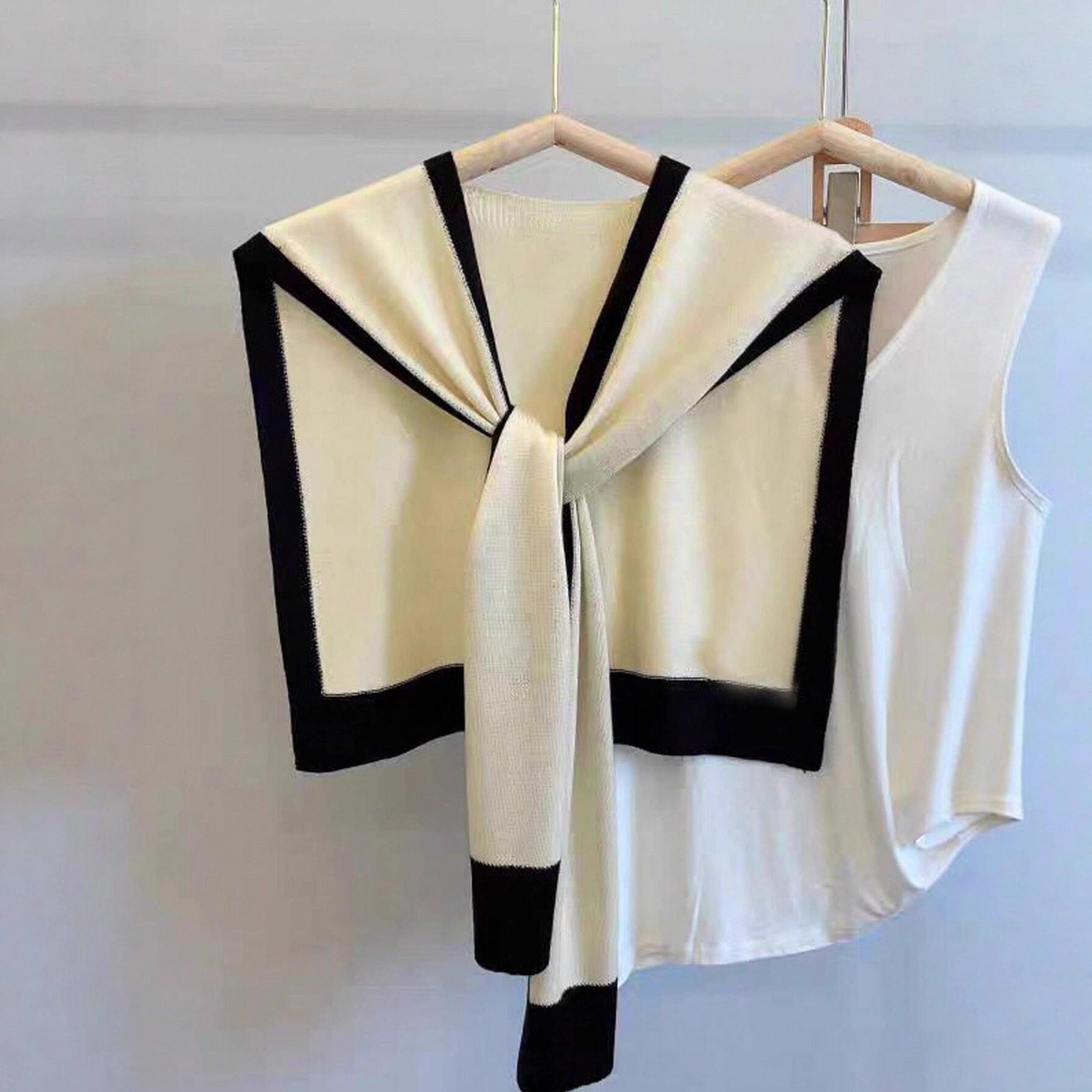 Color-Block Knit Shawl Wrap for Women – Lightweight Neck Cover