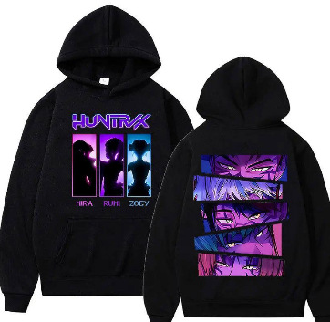 Women's Portrait Print Hoodie Long Sleeve Crewneck Pullover