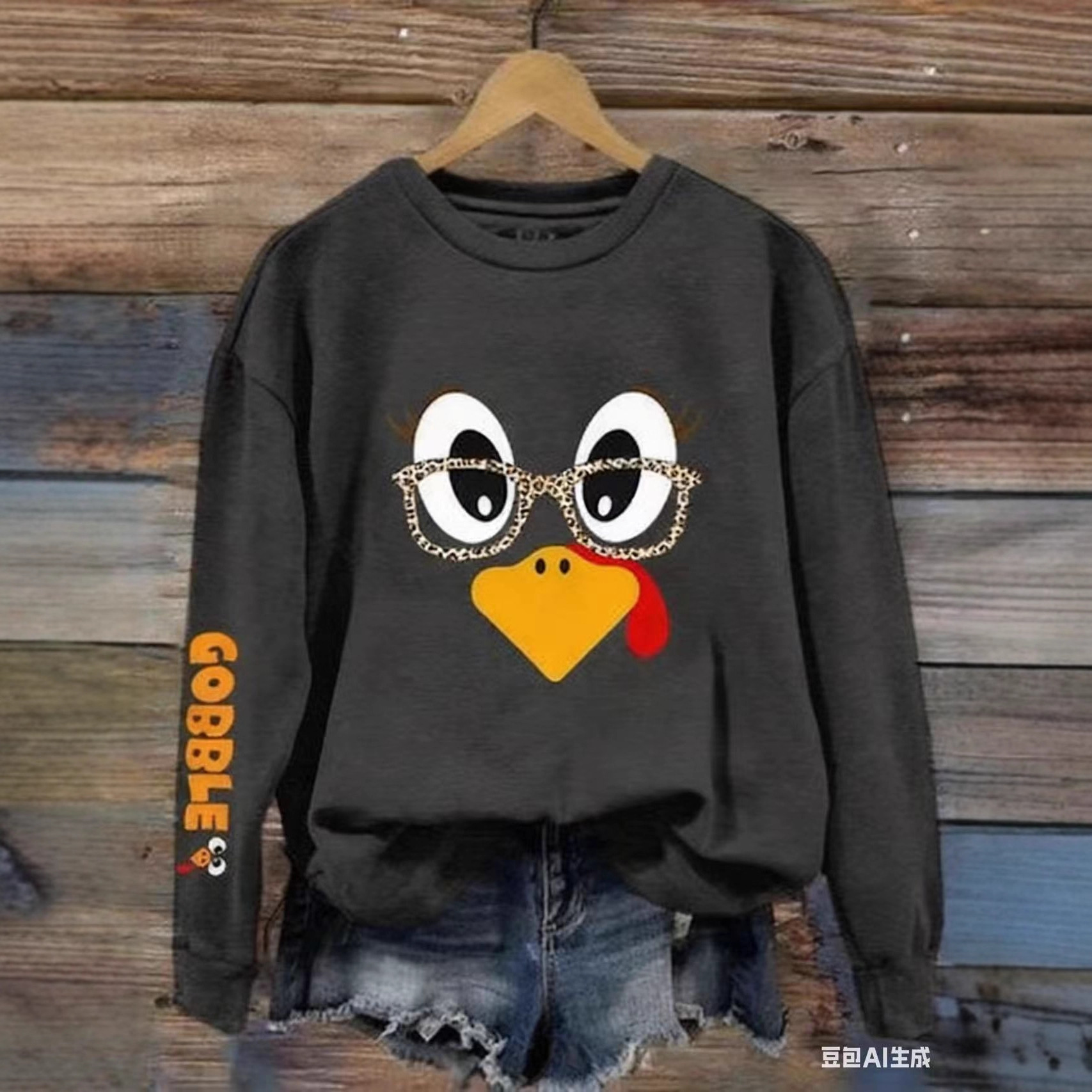 Women's Animal Print Crewneck Sweatshirt