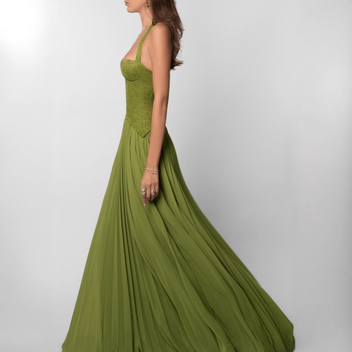 Women's Sexy Halter Backless Low-Cut Ruched Bodycon Cami Dress