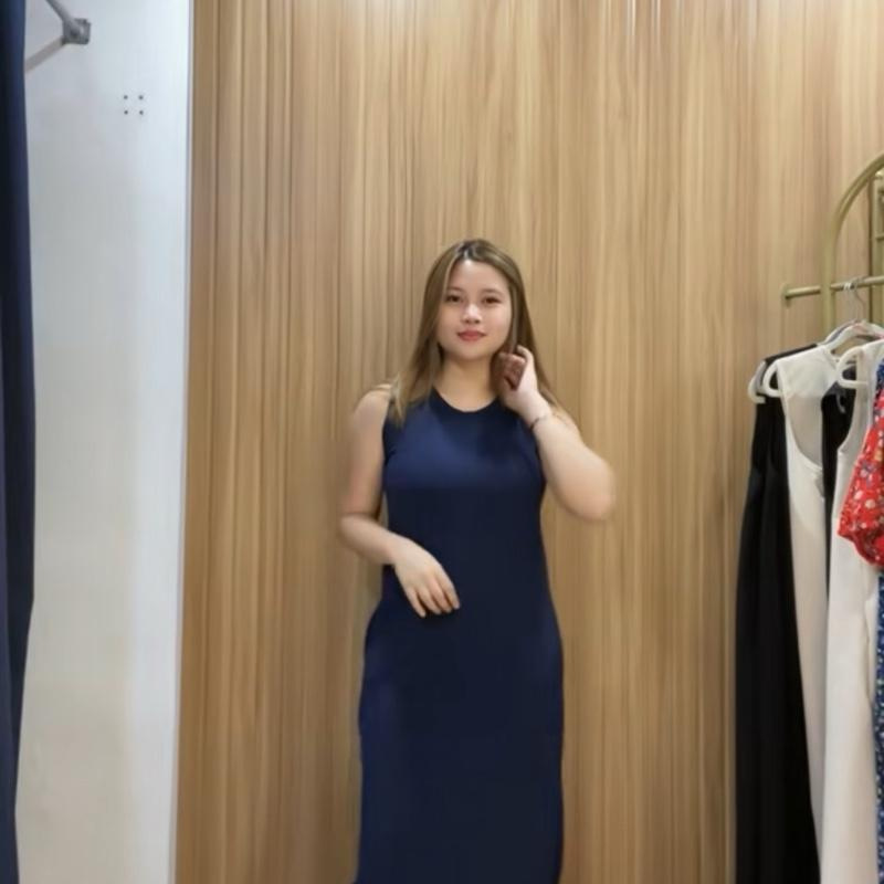 Ribbed Knit Sleeveless Side Slit Bodycon Midi Dress with Pockets