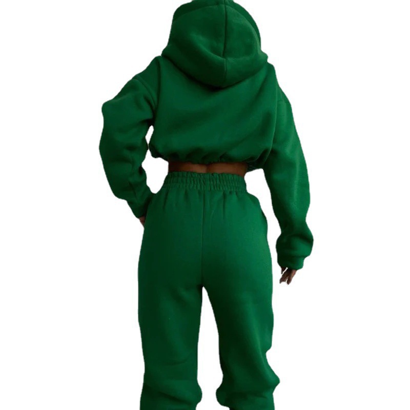 Women's Hooded Sweatshirt and Pants Two-Piece Set