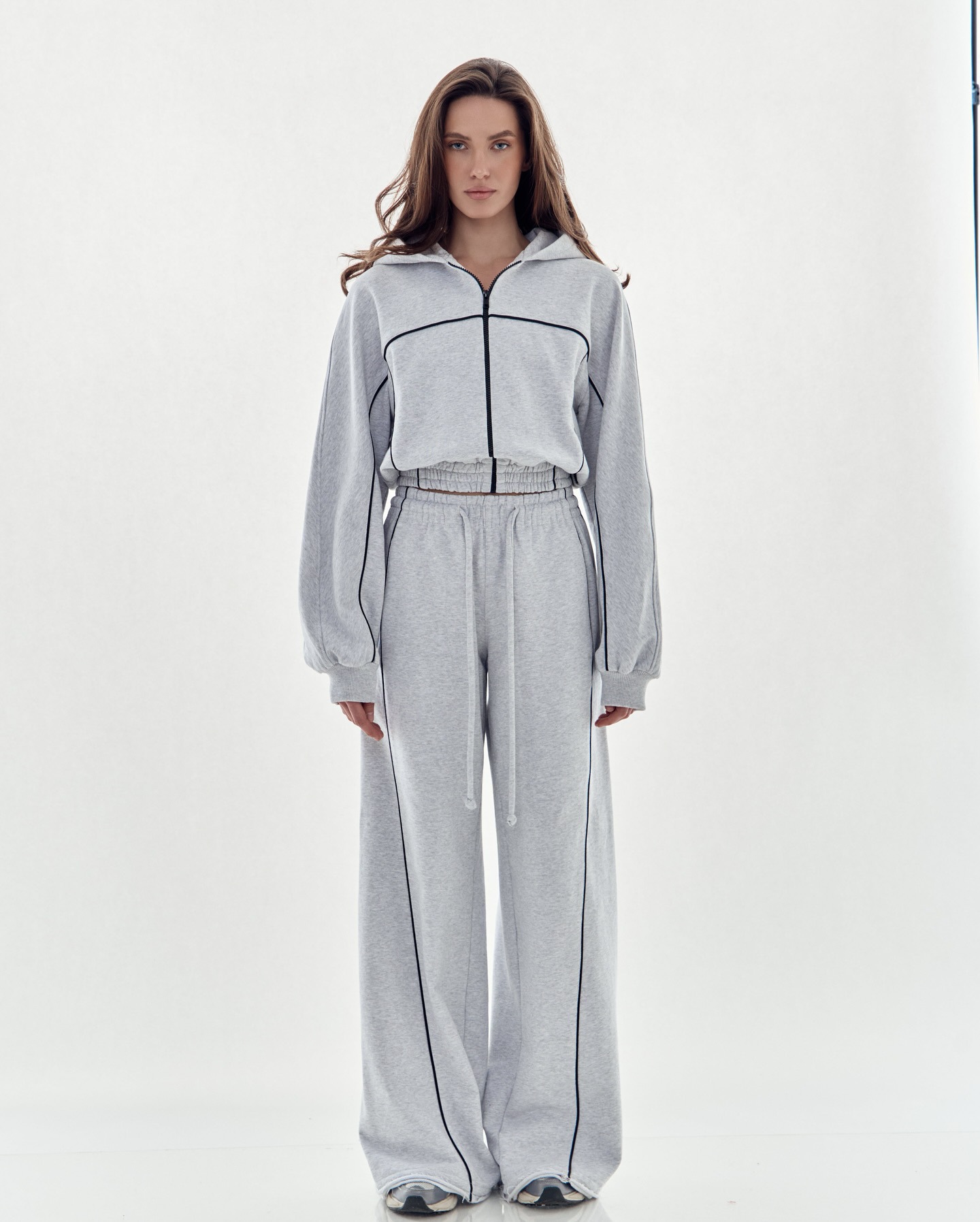Women's Casual Hooded Zip Cardigan and Pants Two-Piece Set