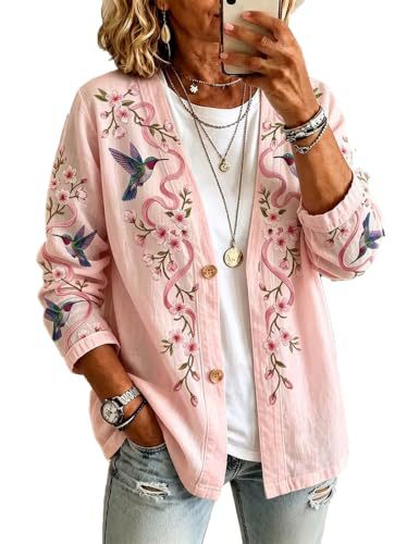Women's Vintage Floral Print Long Trench Coat