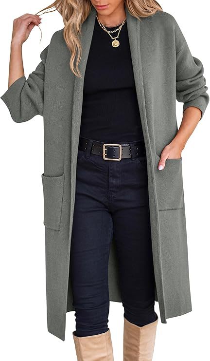 Women's Long Open-Front Cardigan Sweater Coat