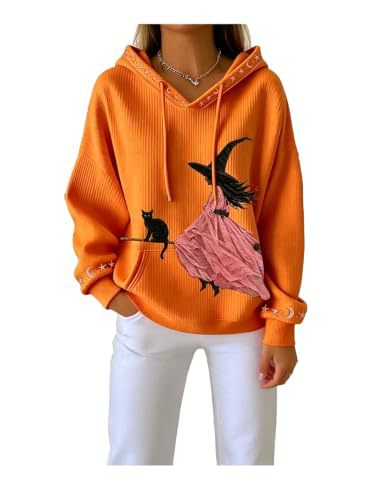 Halloween Witch 3D Print Women's Sweatshirt Casual Loose Pullover