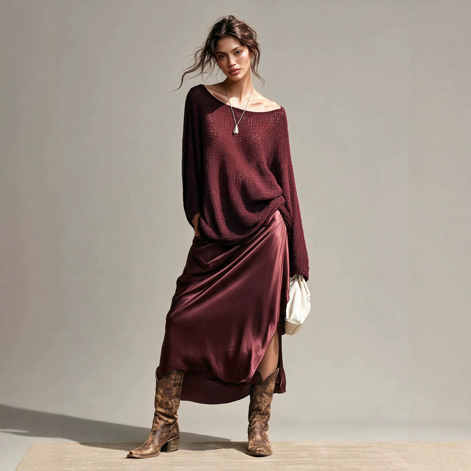 Women's Bohemian Off-Shoulder Top with Batwing Sleeves