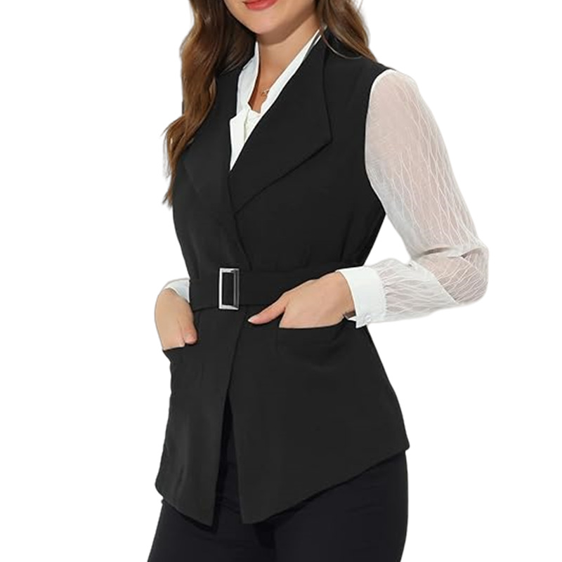Women's Tie-Waist Vest Casual Sleeveless Outerwear