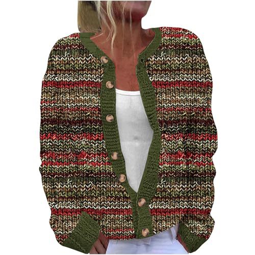 Women's Floral Leaf Print Button Cardigan Sweater