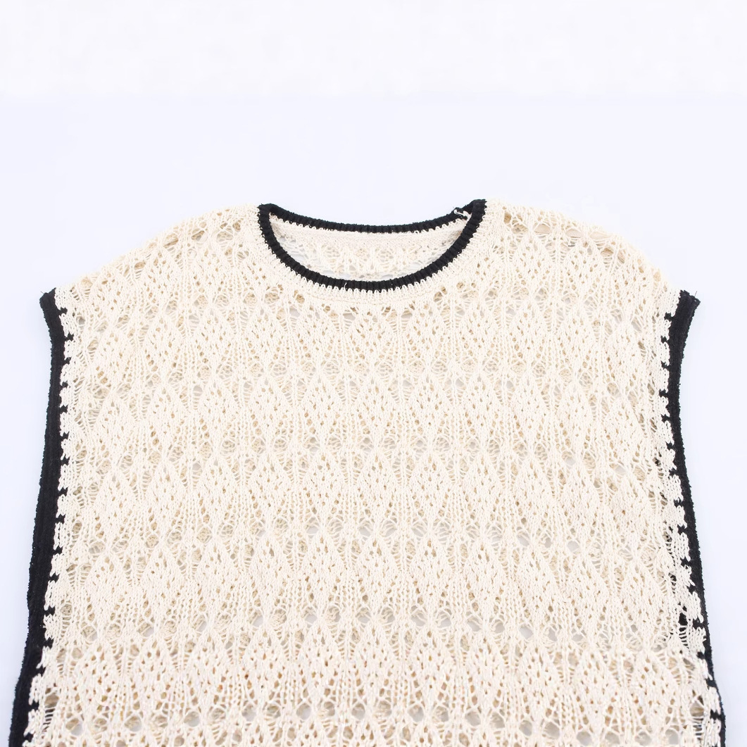 Jacquard Mesh Knit Tank Top