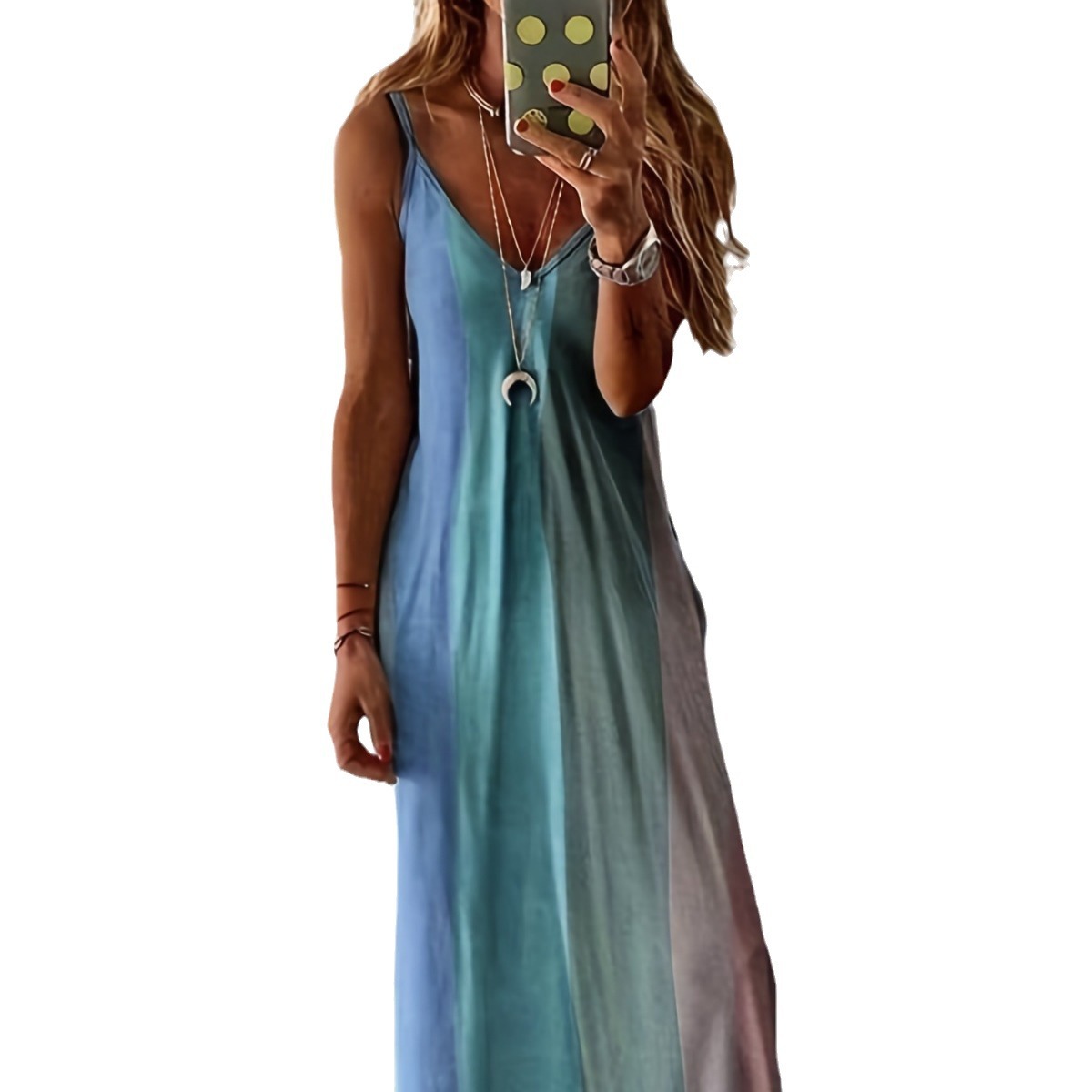 Women's Sleeveless Gradient Print Slip Dress