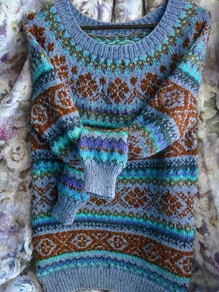 Women's Mystic Ancient Tribal Print Crewneck Sweatshirt