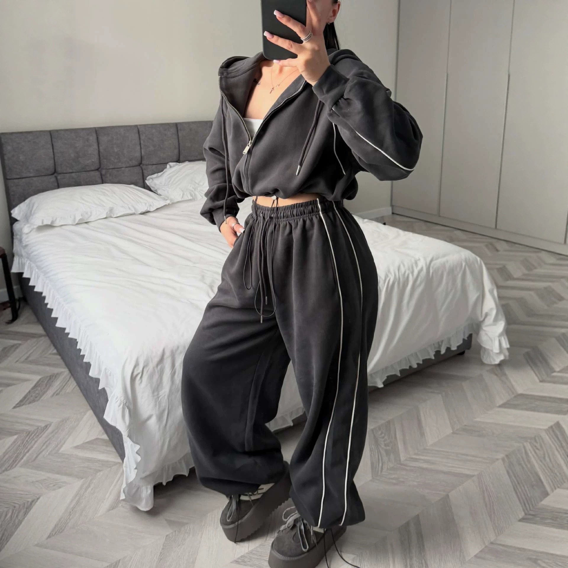 Women's Casual Colorblock Pullover Sweatshirt Two-Piece Set