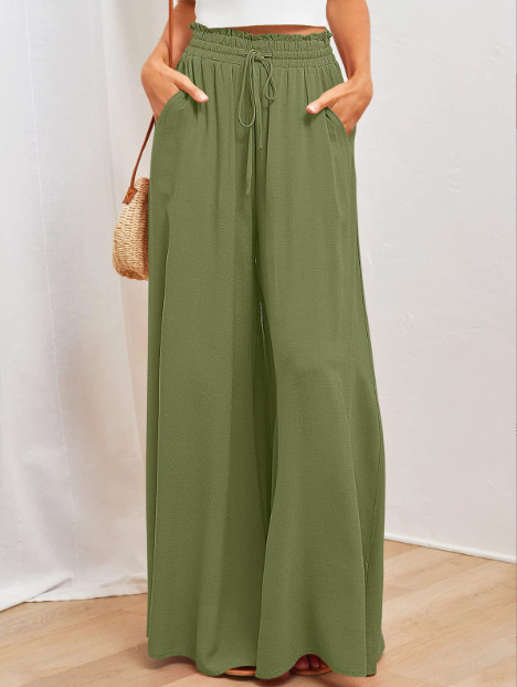 Women's Wide-Leg Casual Pants High Waist Loose Fit