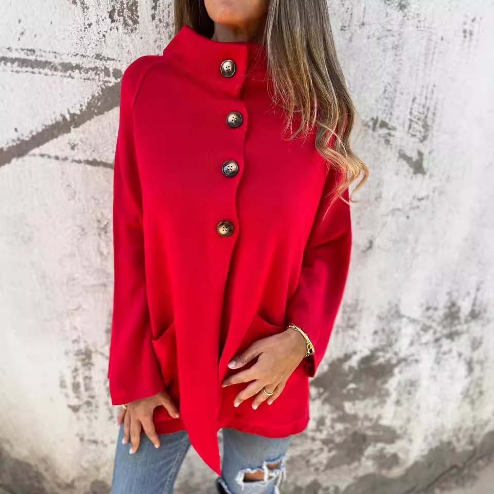 Women's Casual Single-Breasted Stand Collar Jacket