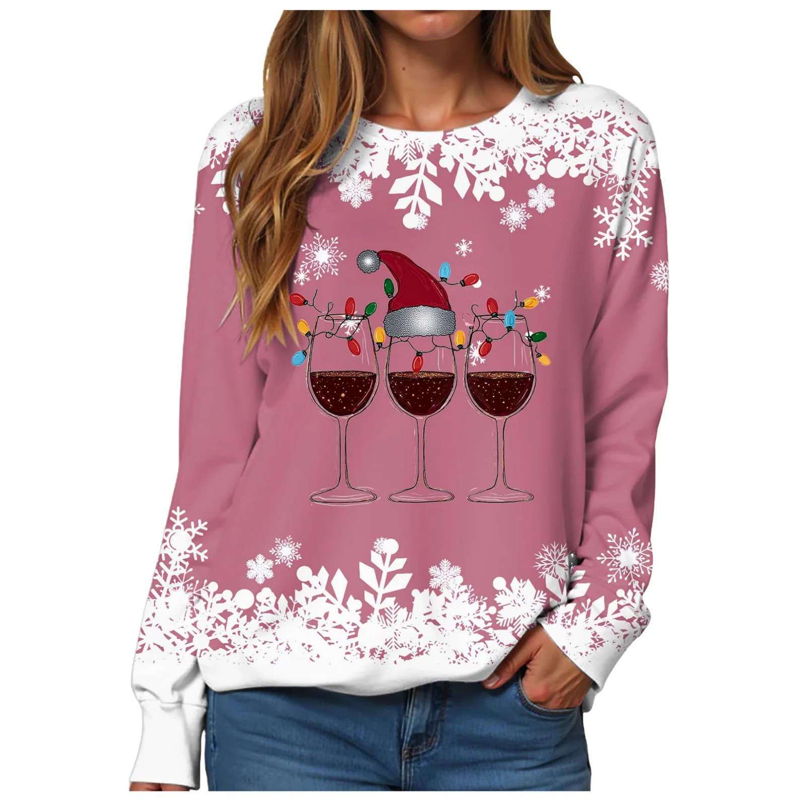 Women's Christmas Print Crewneck Sweatshirt