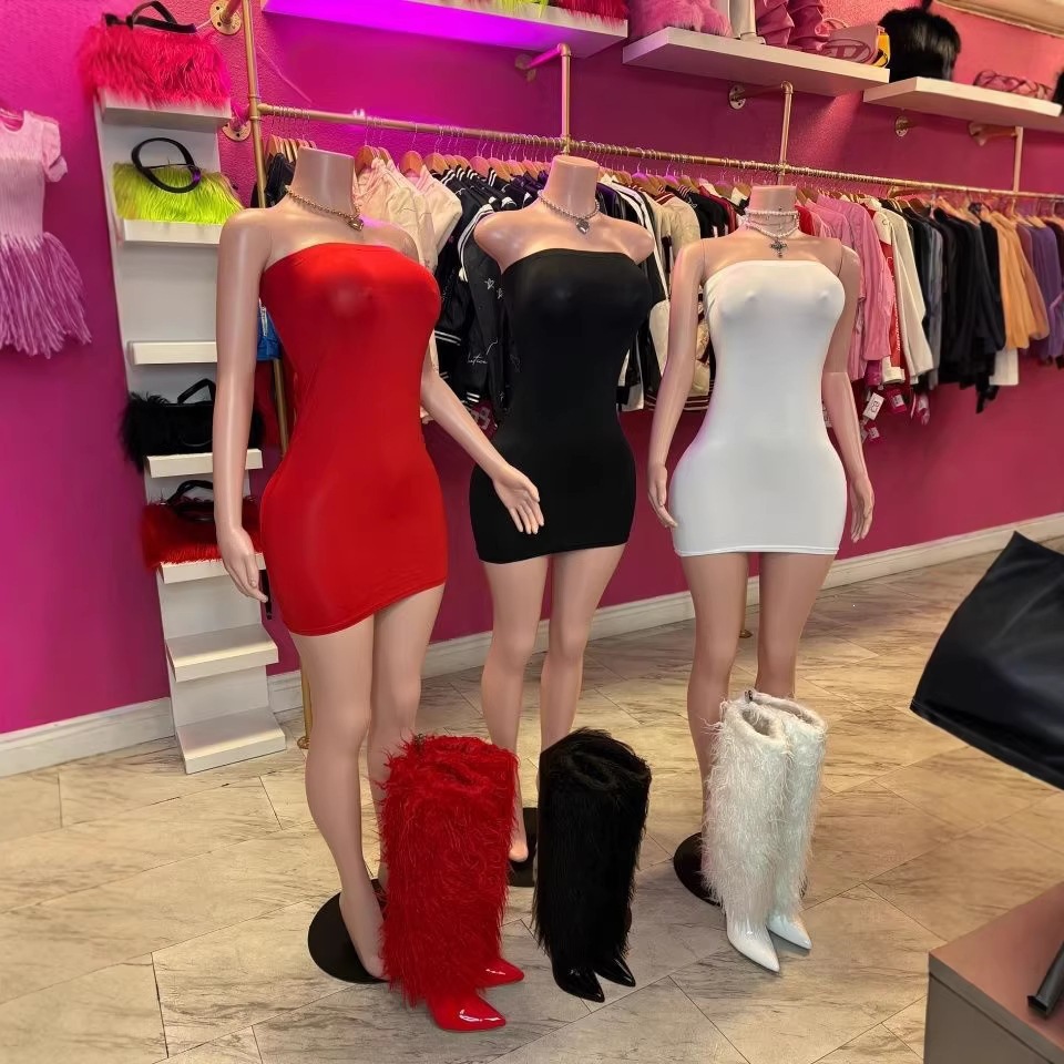 Sleeveless Strapless Bodycon Mini Dress Slim Fit