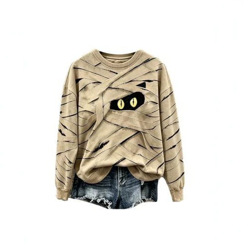 Women's Lace-Up Eye Print Casual Hoodie