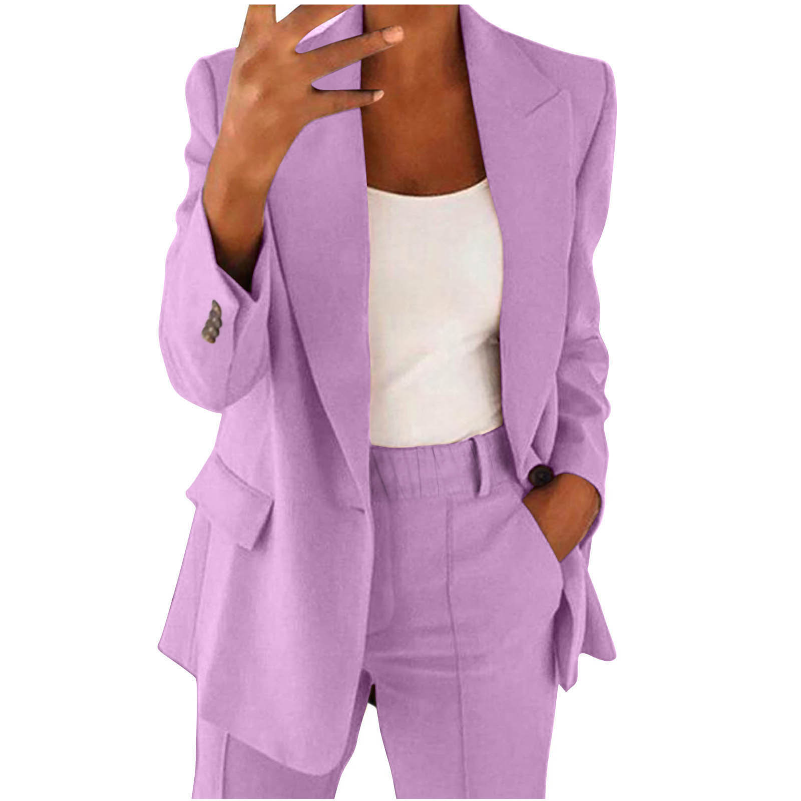2026 New Cross-Border European & American Fall/Winter Women's Commuter Suit Set – Elegant Long-Sleeve Blazer and Pants Two-Piece Set for Women