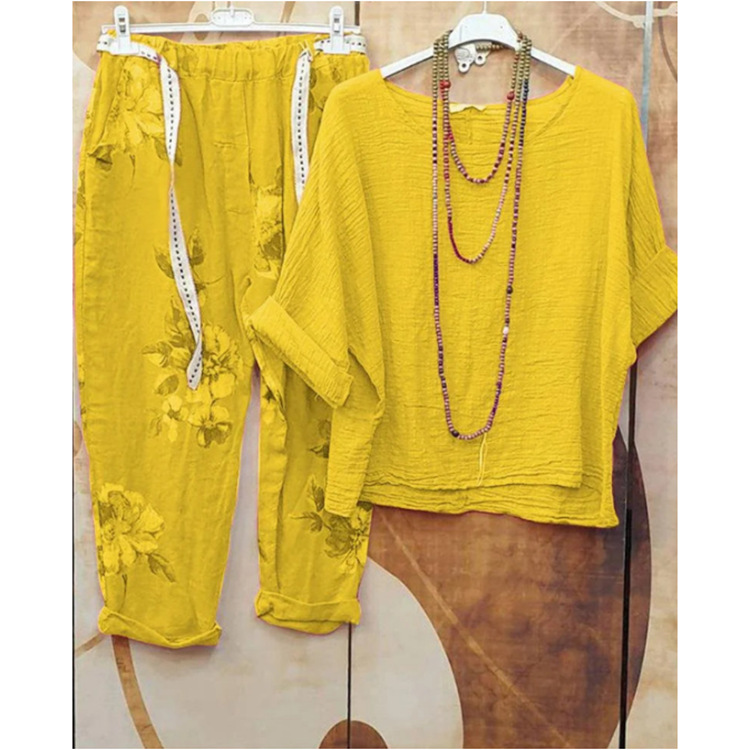 Women's Casual Floral Print Two-Piece Set
