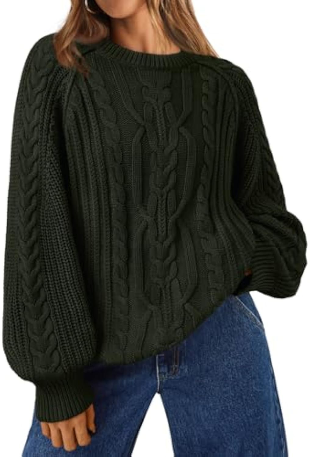 Women's Solid Color Crewneck Long Sleeve Sweater