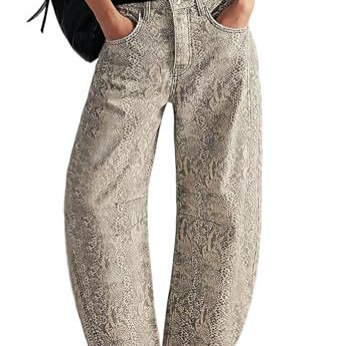 Women's Paisley Print Straight-Leg Casual Pants