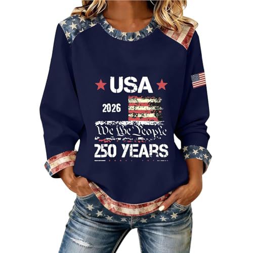 Women's USA Flag Star Print Sweatshirt
