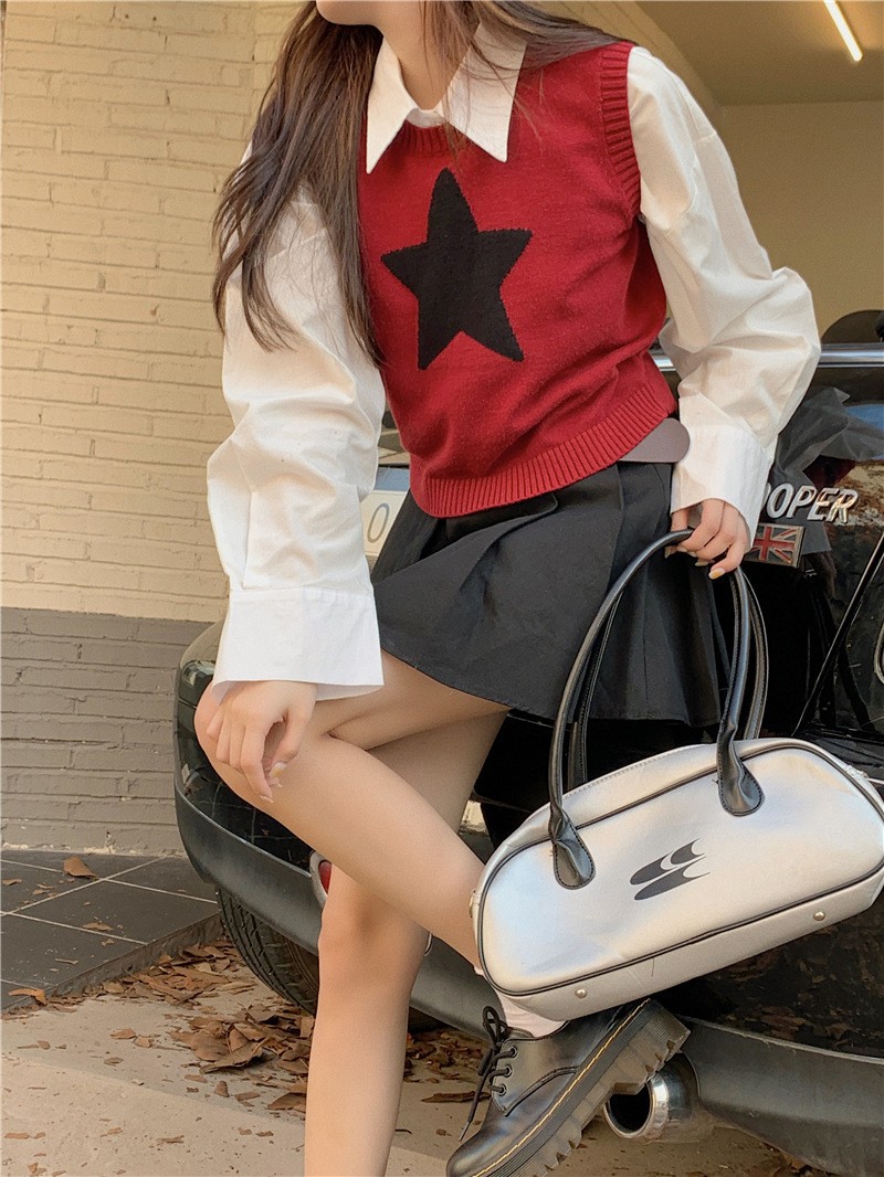 Women's Sleeveless Star Knit Tank Top