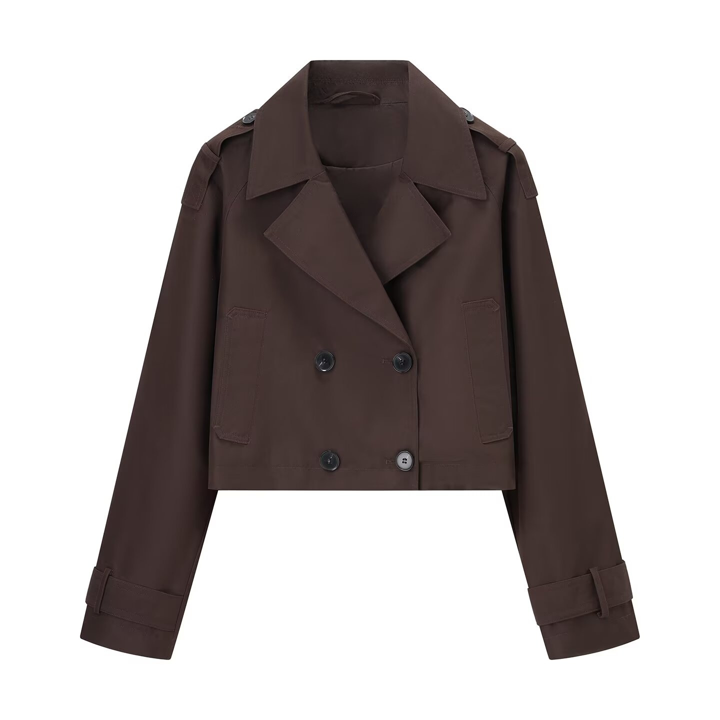 Women's Double-Breasted Short Trench Coat Jacket