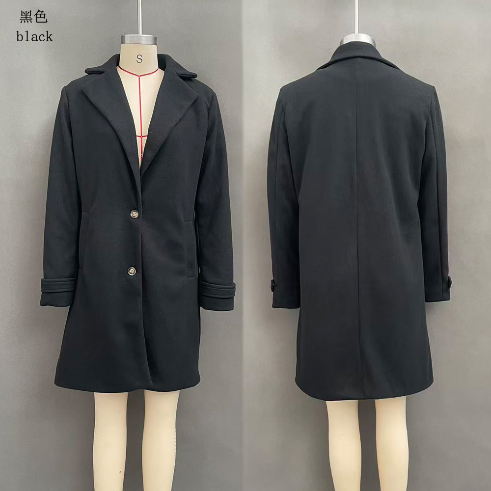 Women's Retro Plaid Mid-Length Lapel Coat