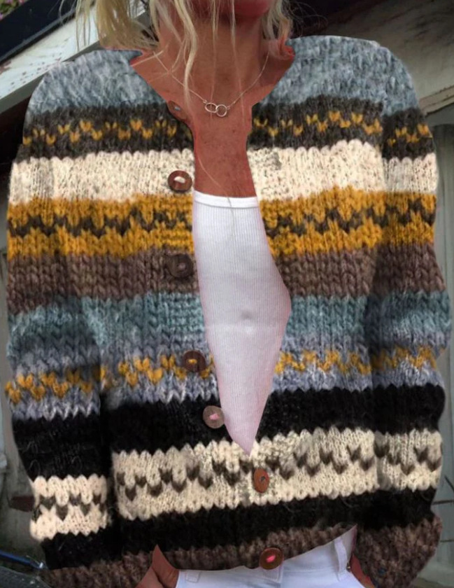 Women's Floral Print Button Cardigan Sweater