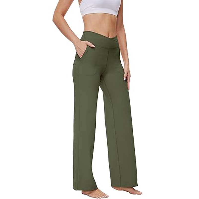 Women's High Waist Straight Leg Stretch Flare Pants