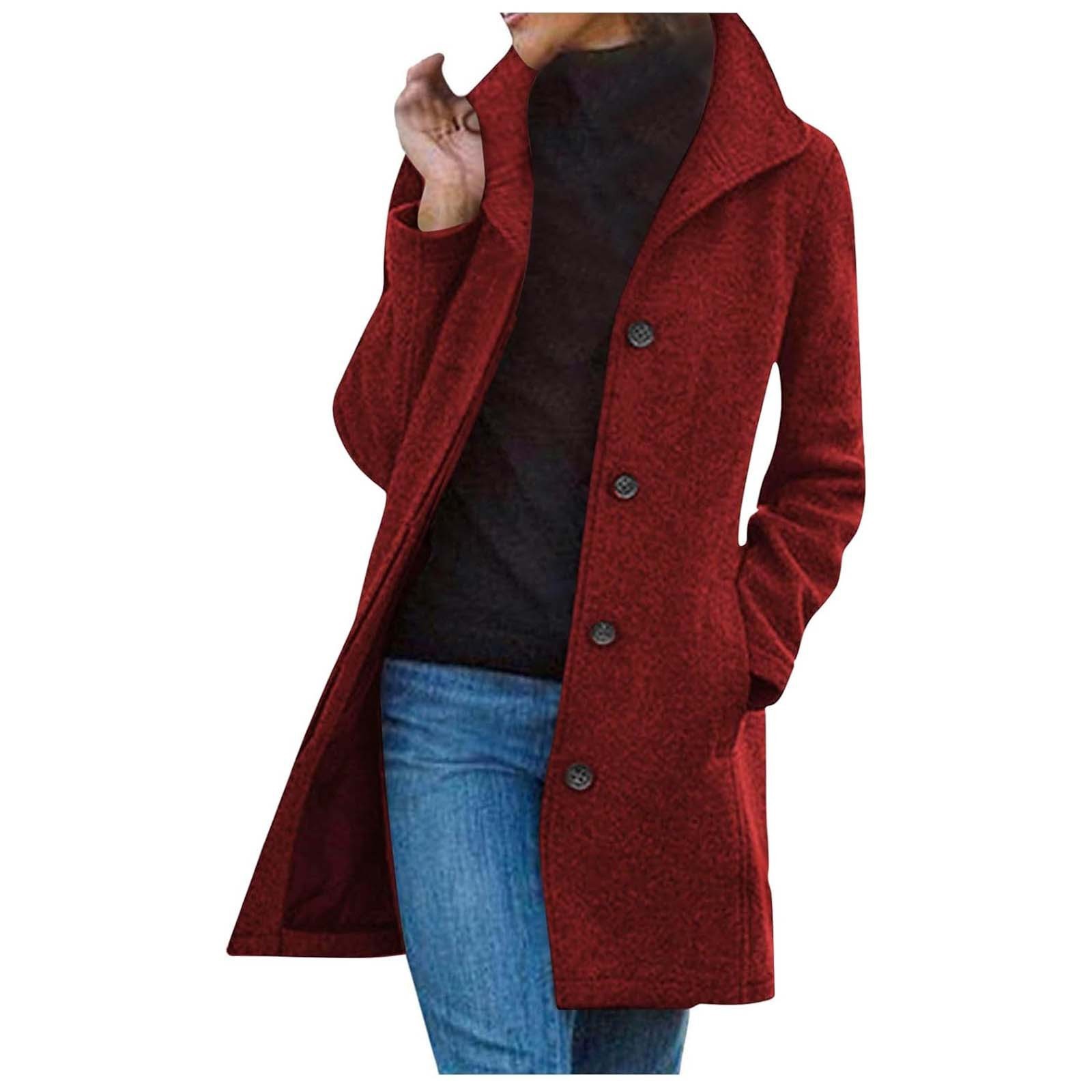 Thickened Wool-Blend Women's Mid-Length Coat