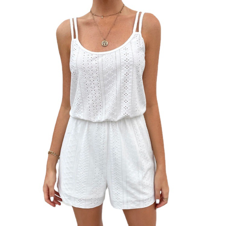 Women's Sleeveless Cutout Cami Jumpsuit Casual Straight-Leg