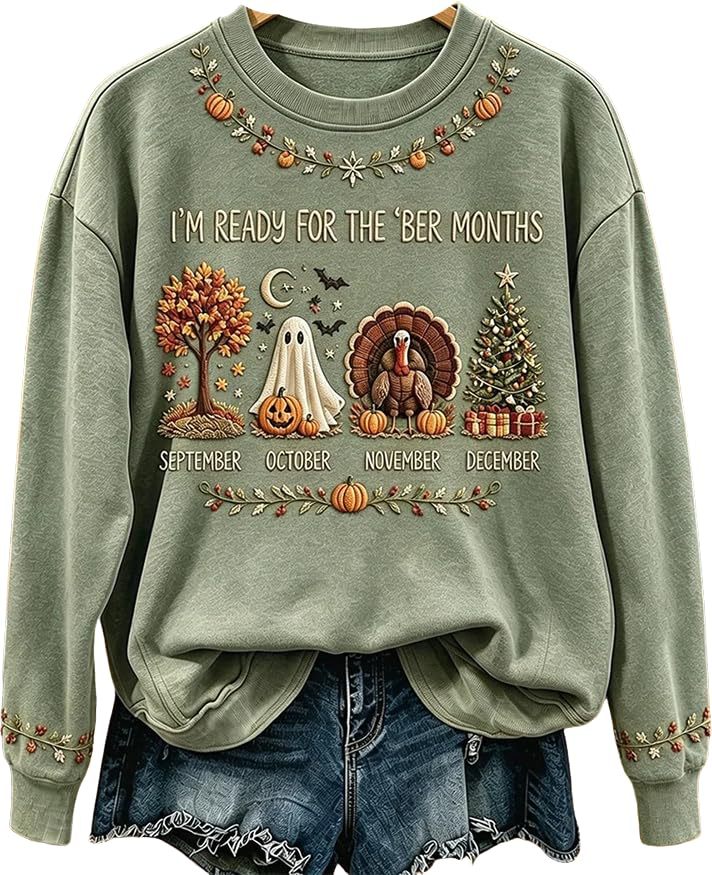 Evil Pumpkin Smiley Face Print Crewneck Long Sleeve Pullover Sweatshirt