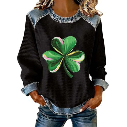 Women's Clover Tree Plant Print Crewneck Sweatshirt