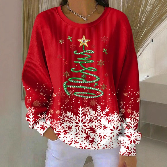 Christmas Pullover Women's Sweatshirt Oversized Crewneck