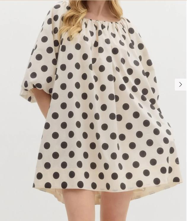 Summer Loose Thin Off-Shoulder Polka Dot Midi Dress