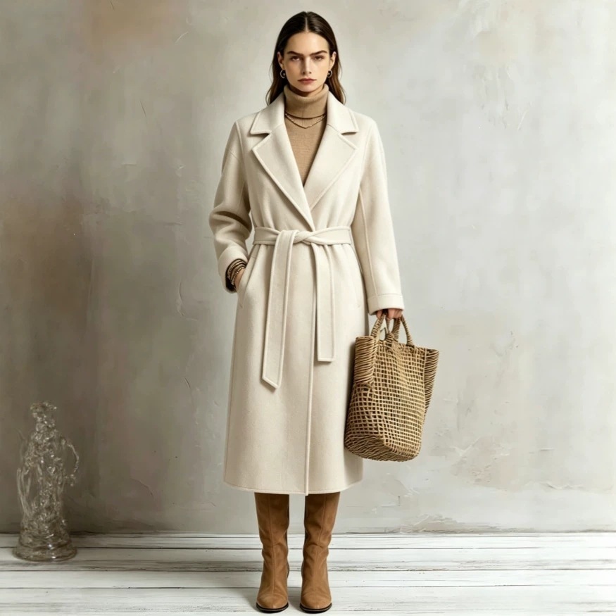 Women's Long Lapel Coat Casual Commuter Solid Color Loose Fit