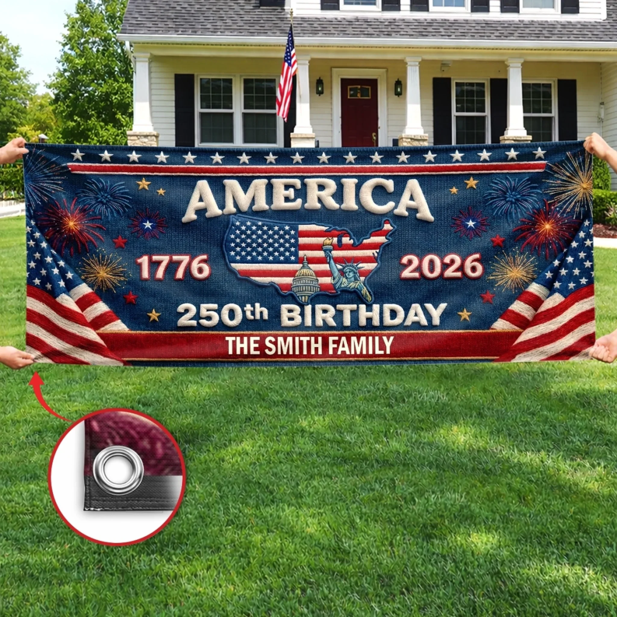 Custom Polyester Outdoor Banner - Personalized 250th Anniversary Gifts