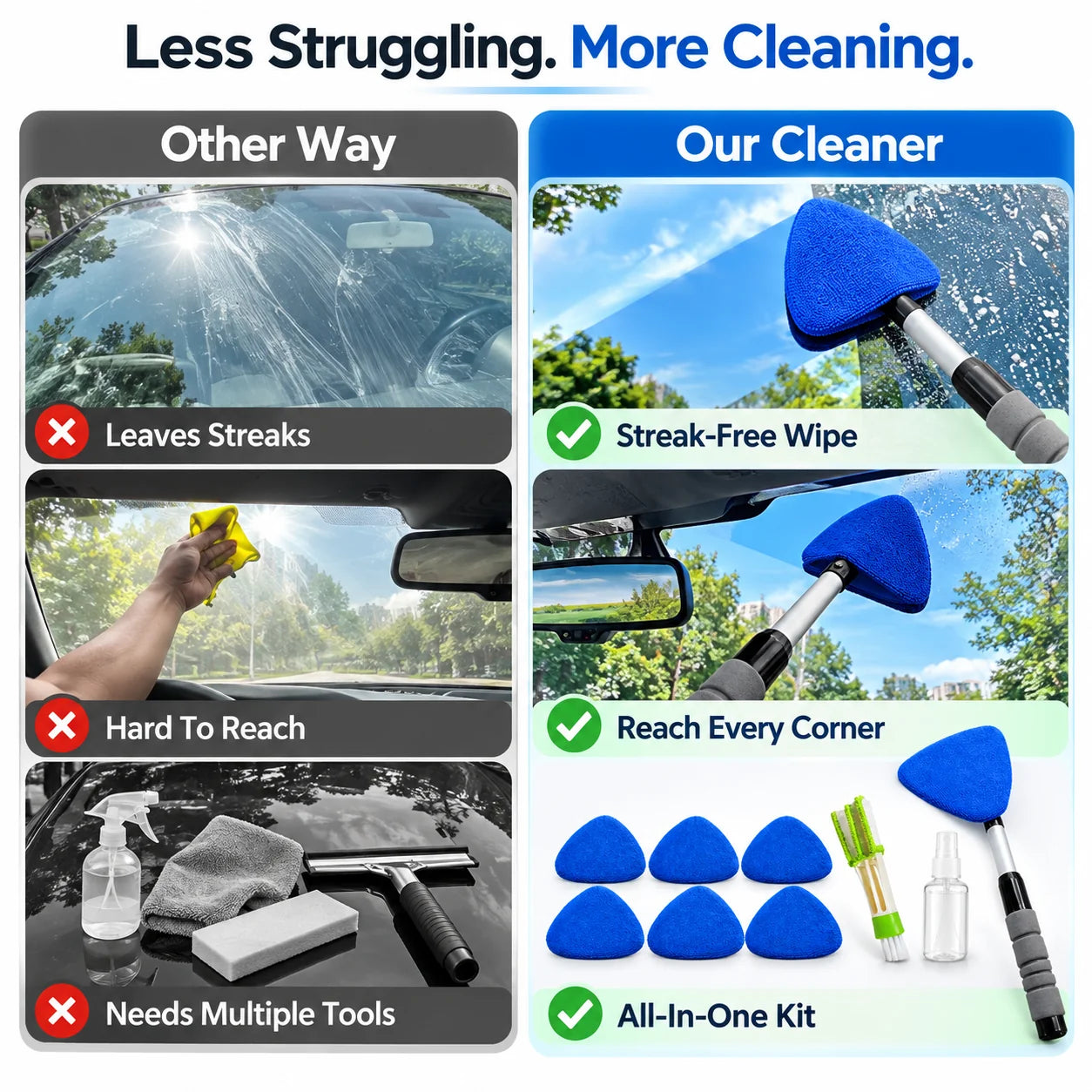🔥 Extendable Windshield Cleaning Kit