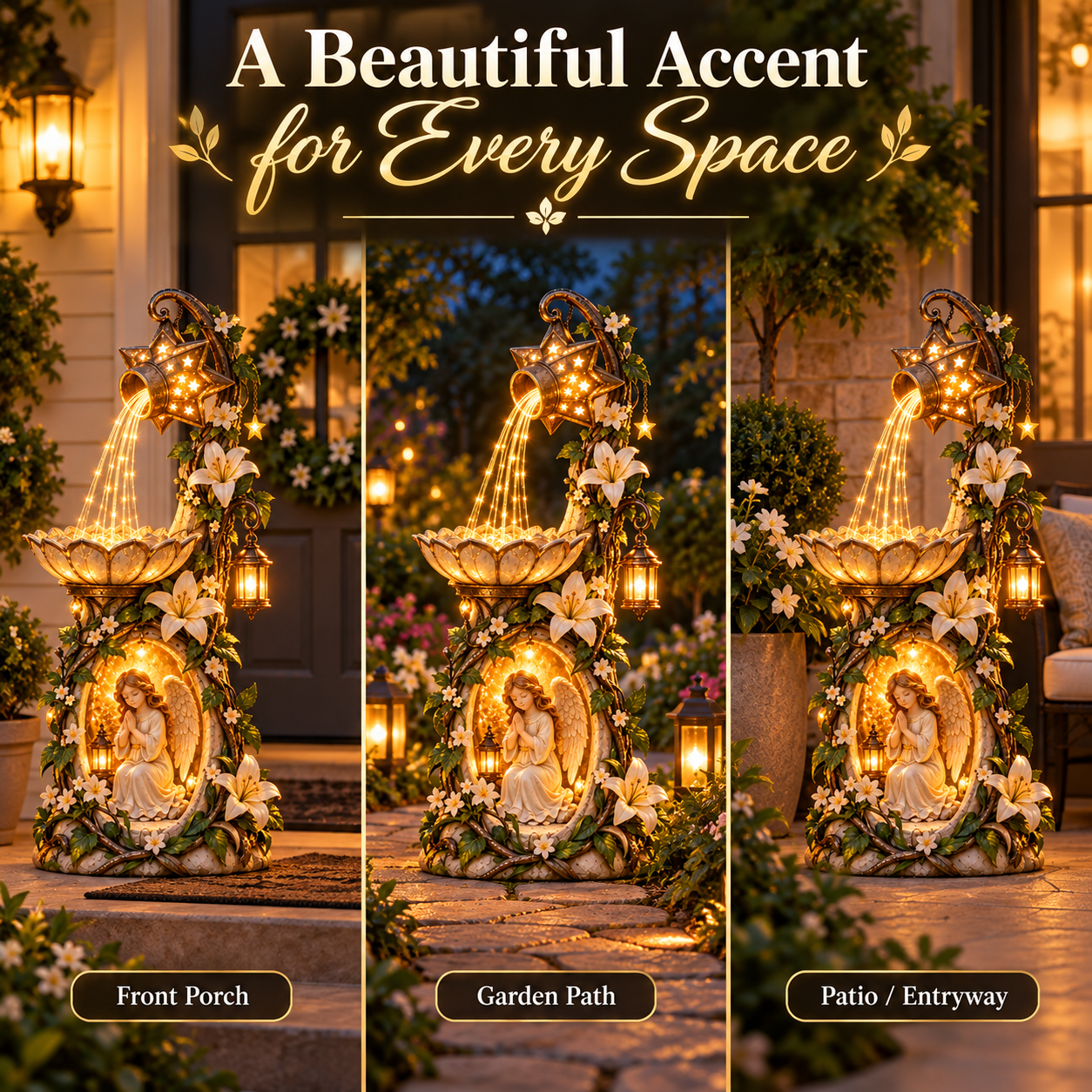 👼✨ Angel Starlight Garden Fountain™ – Faith-Inspired Lighted Outdoor Decor
