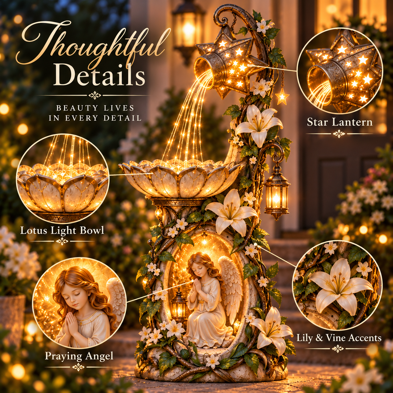 👼✨ Angel Starlight Garden Fountain™ – Faith-Inspired Lighted Outdoor Decor